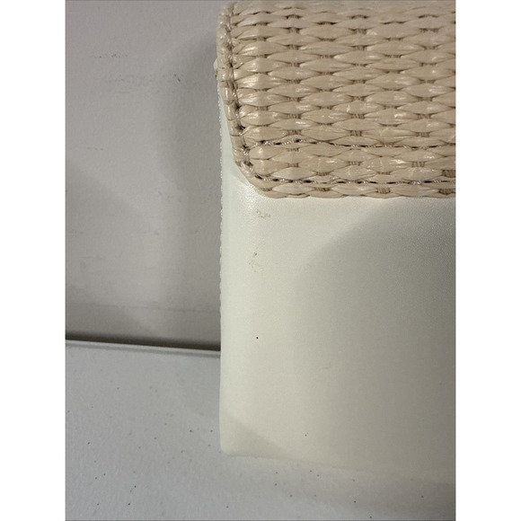 KATE SPADE Montford Park Straw Keira Bow Clutch Purse Cream Natural Leather Bag - Picture 4 of 11